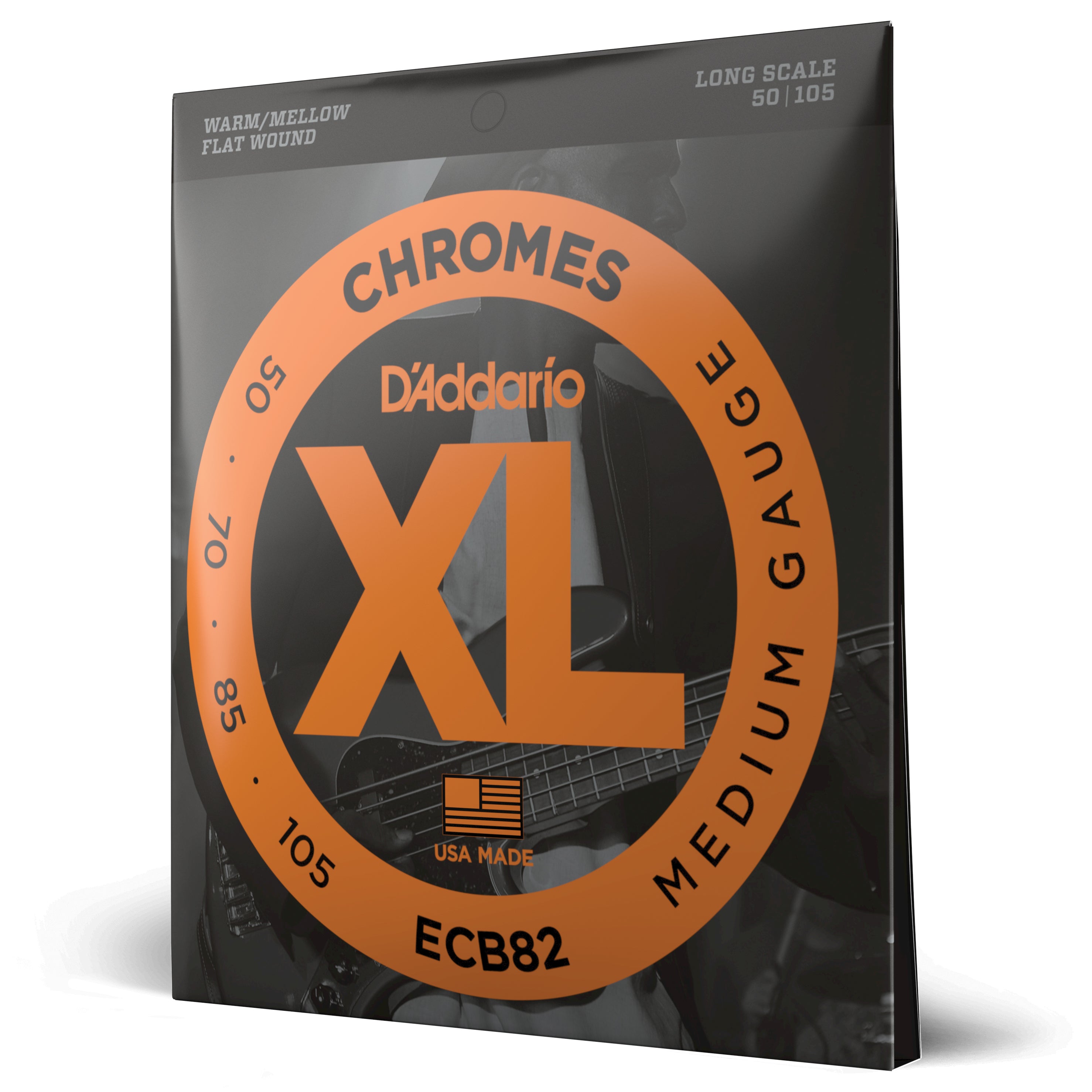 D'Addario Cordes pour basse D'Addario Chromes ECB82, Medium, 50-105, cordes longues