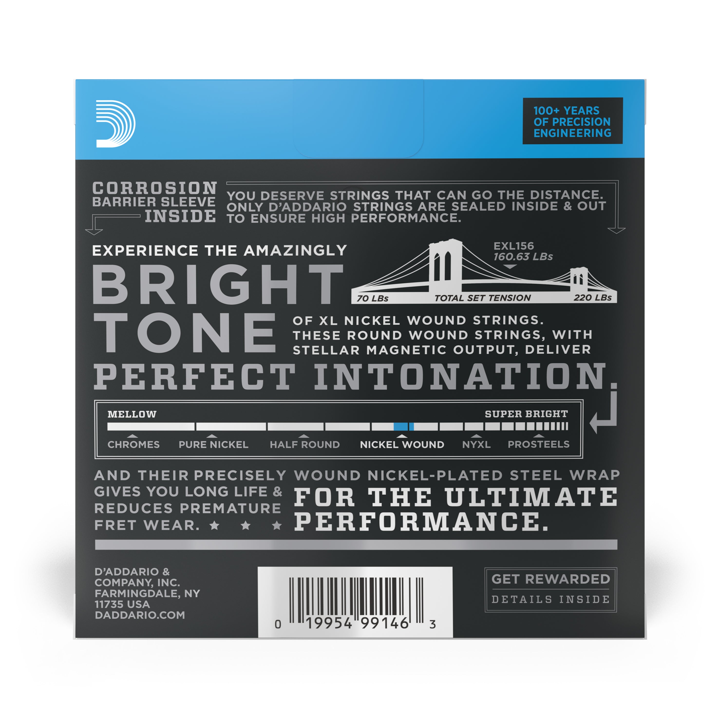 D'Addario EXL156 Cordes pour Bass Six