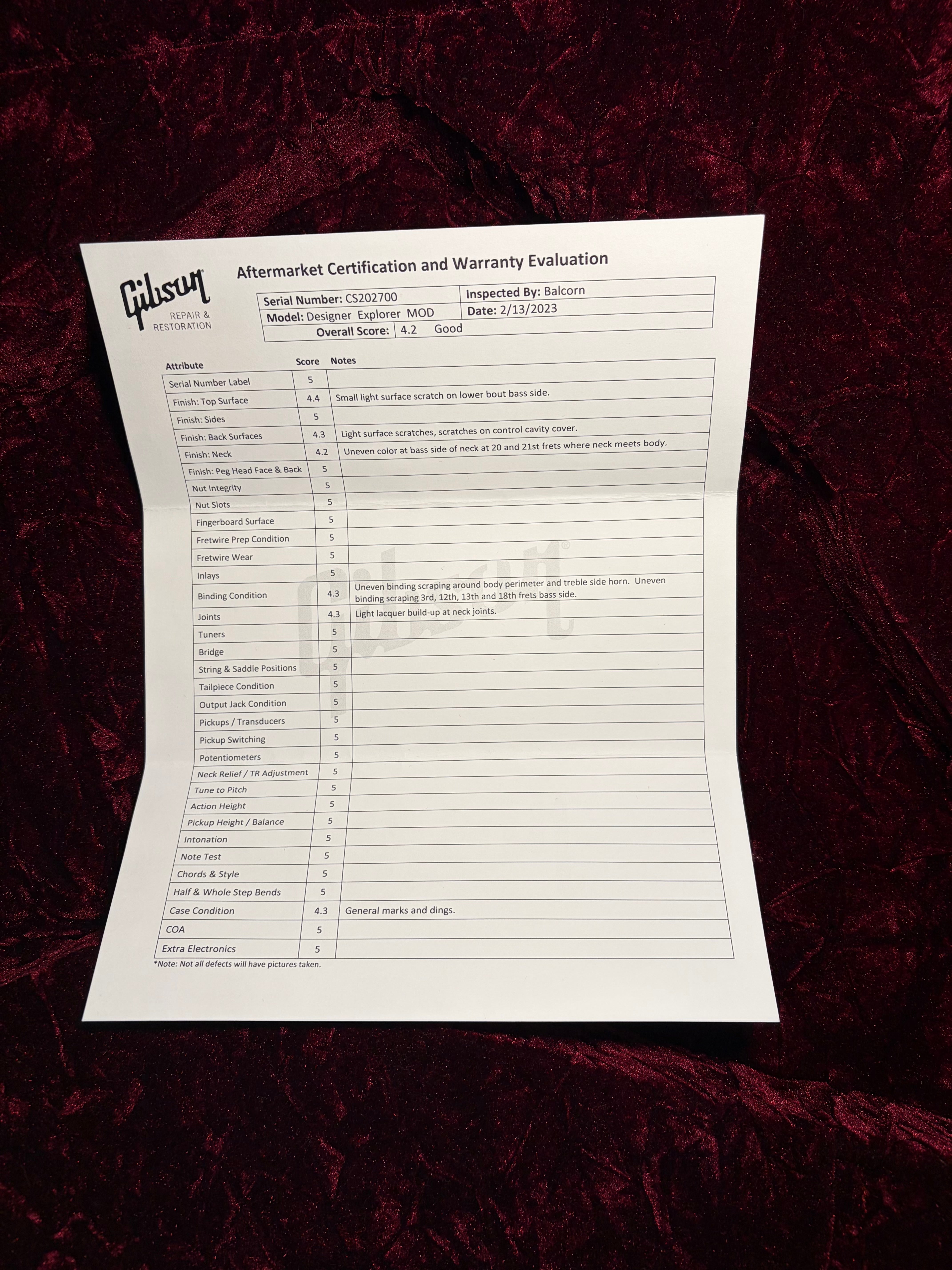 Gibson Mod™ Collection Explorer Custom - Black Cherry Satin
