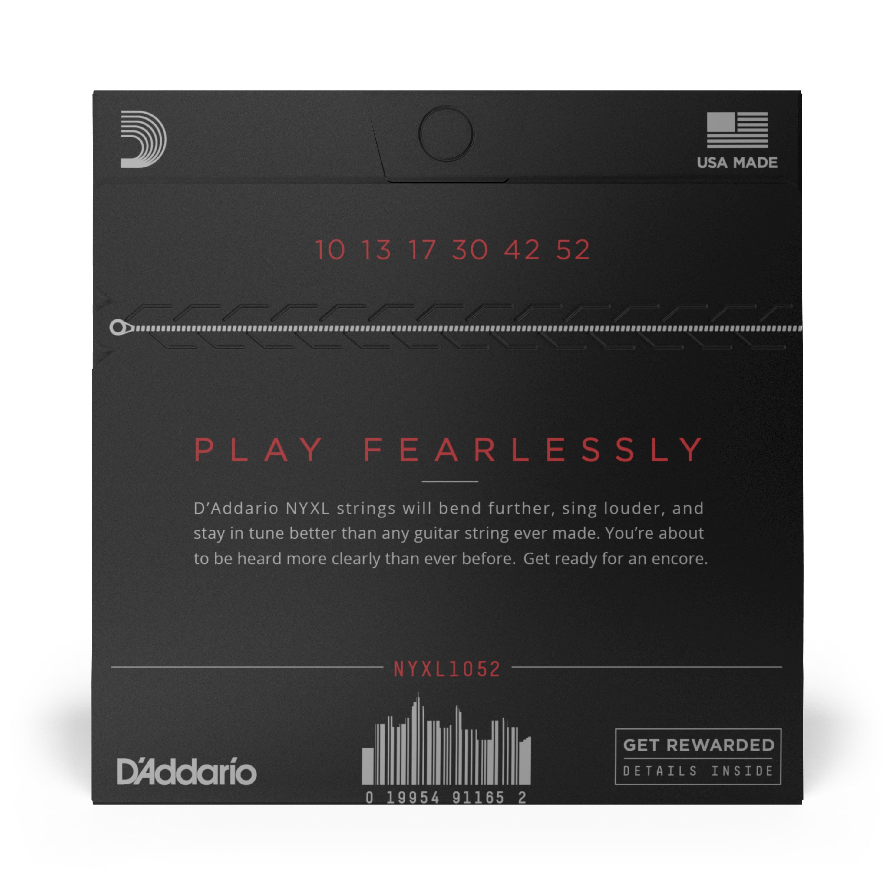 D'addario NYXL1052 Nickel Wound Electric Guitar Strings, Light Top / Heavy Bottom, 10-52