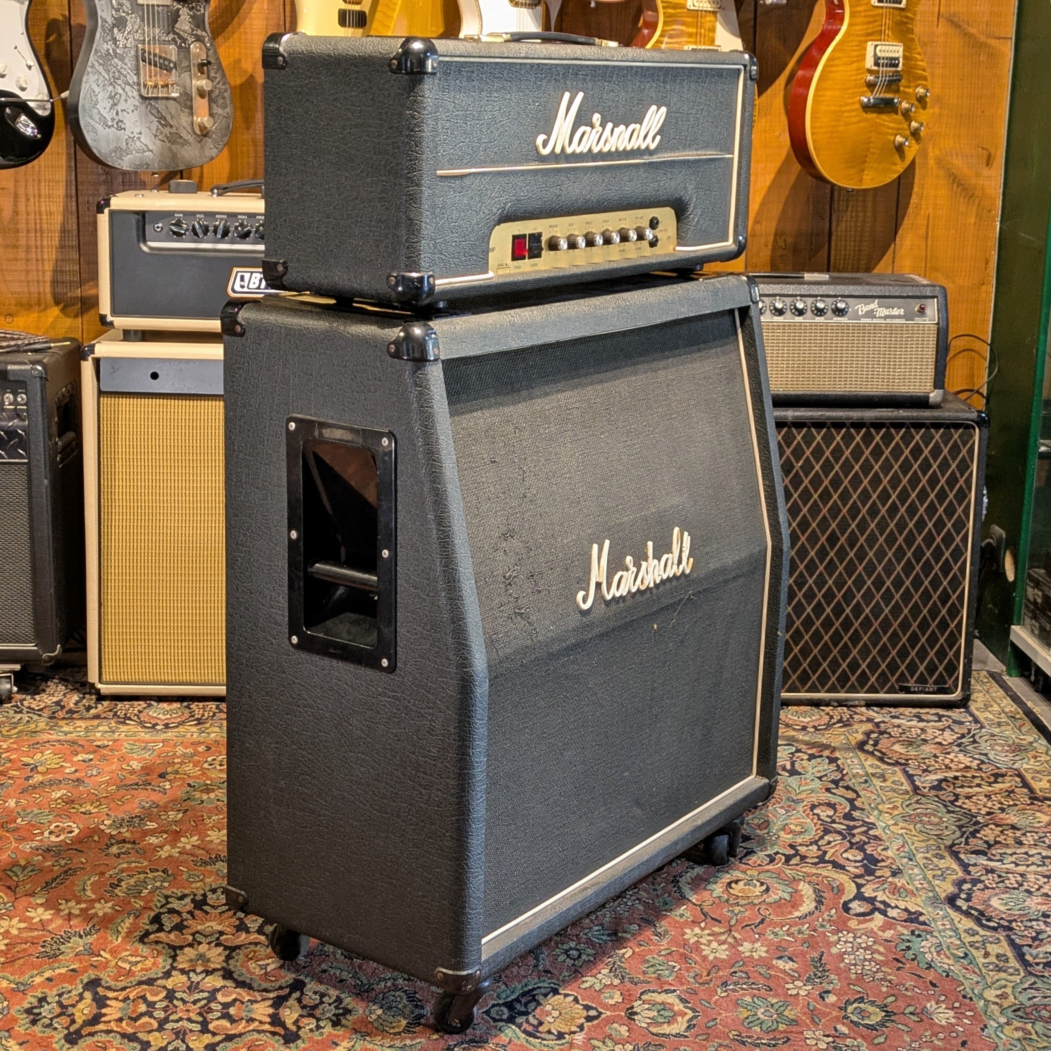 Marshall JMP 2203 Mk2 Master Model Lead 100-Watt Guitar Amp Head 1980 - Black + Cab 1960 Lead