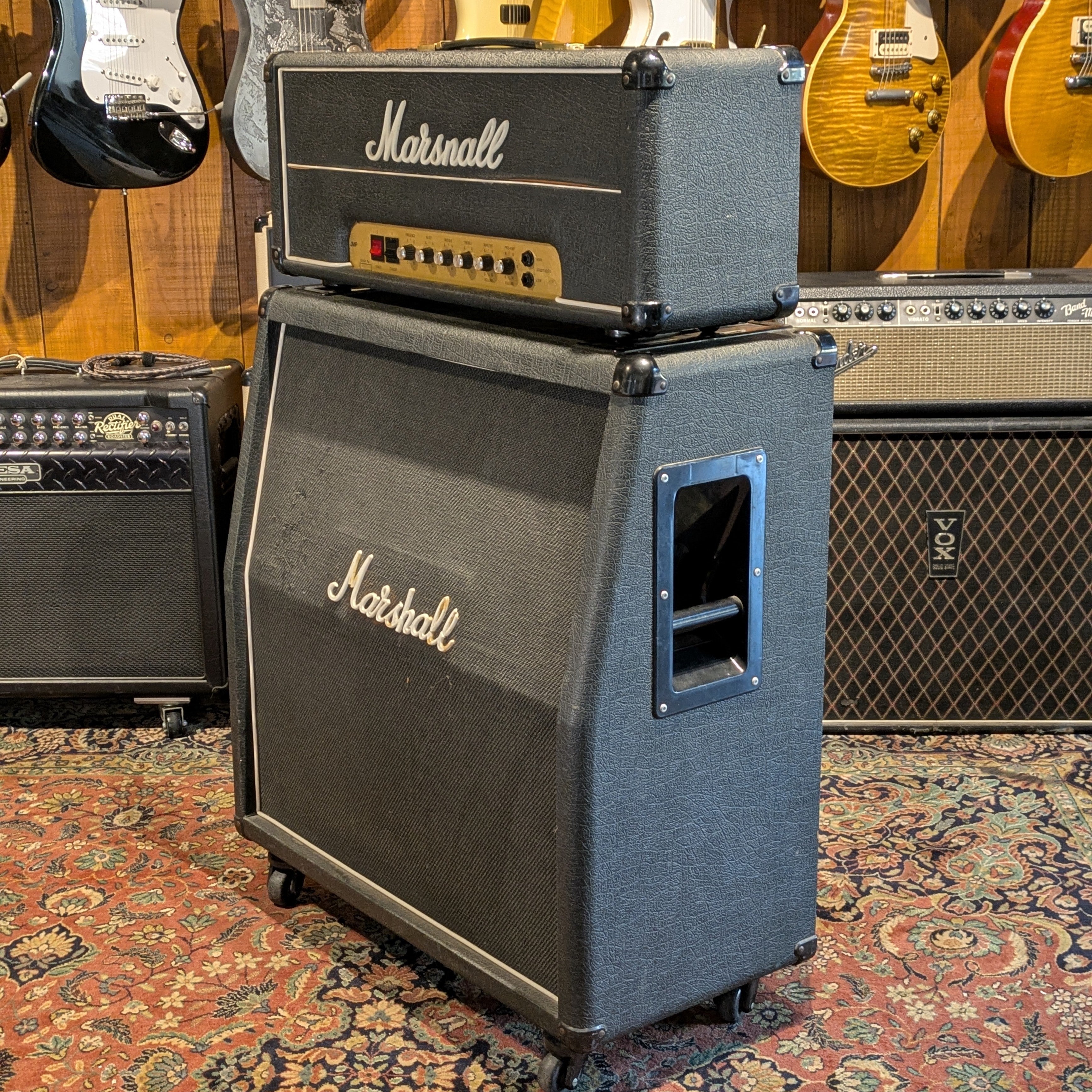 Marshall JMP 2203 Mk2 Master Model Lead 100-Watt Guitar Amp Head 1980 - Black + Cab 1960 Lead