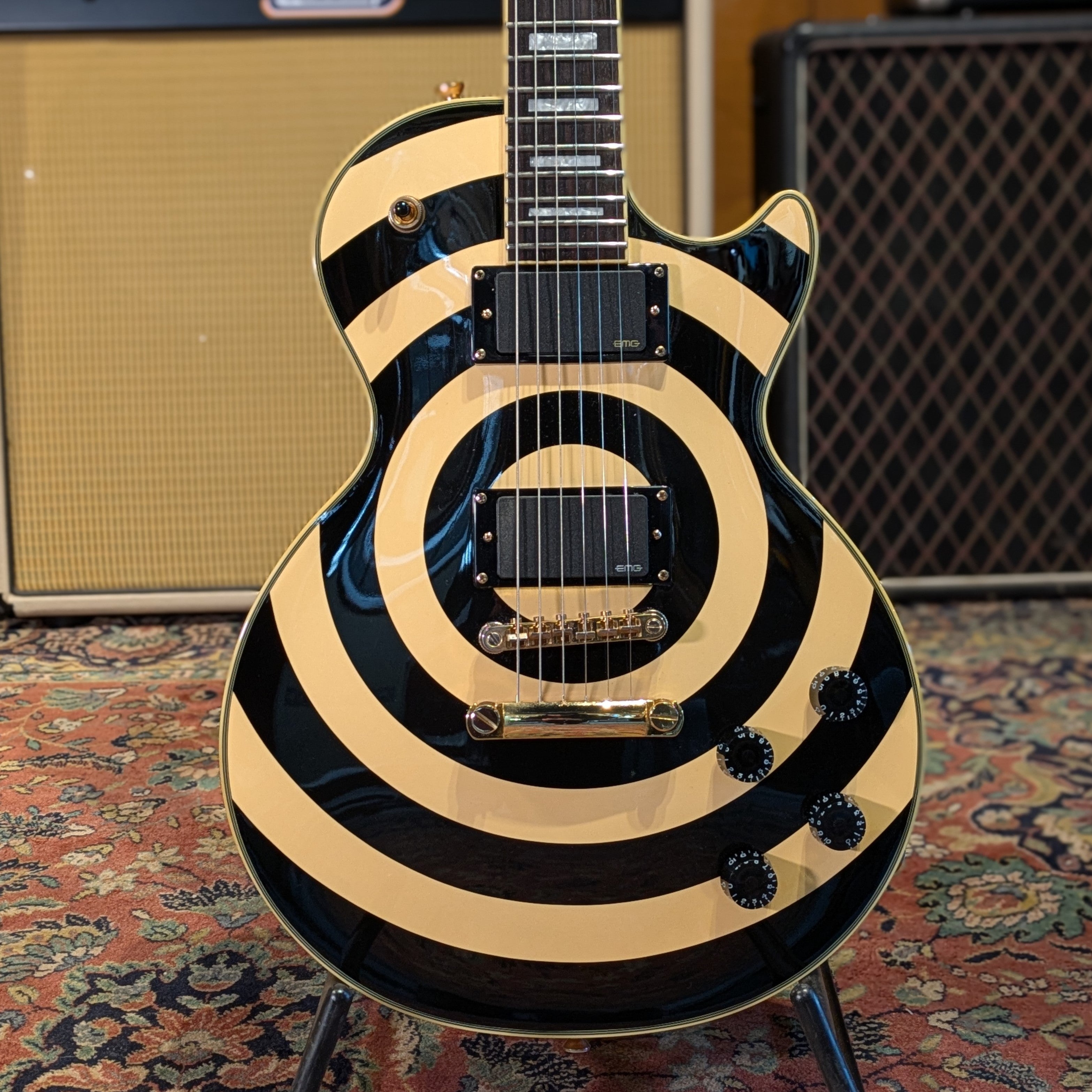 Epiphone Zakk Wylde Signature Les Paul Custom 2013 - Antique Ivory with Bullseye
