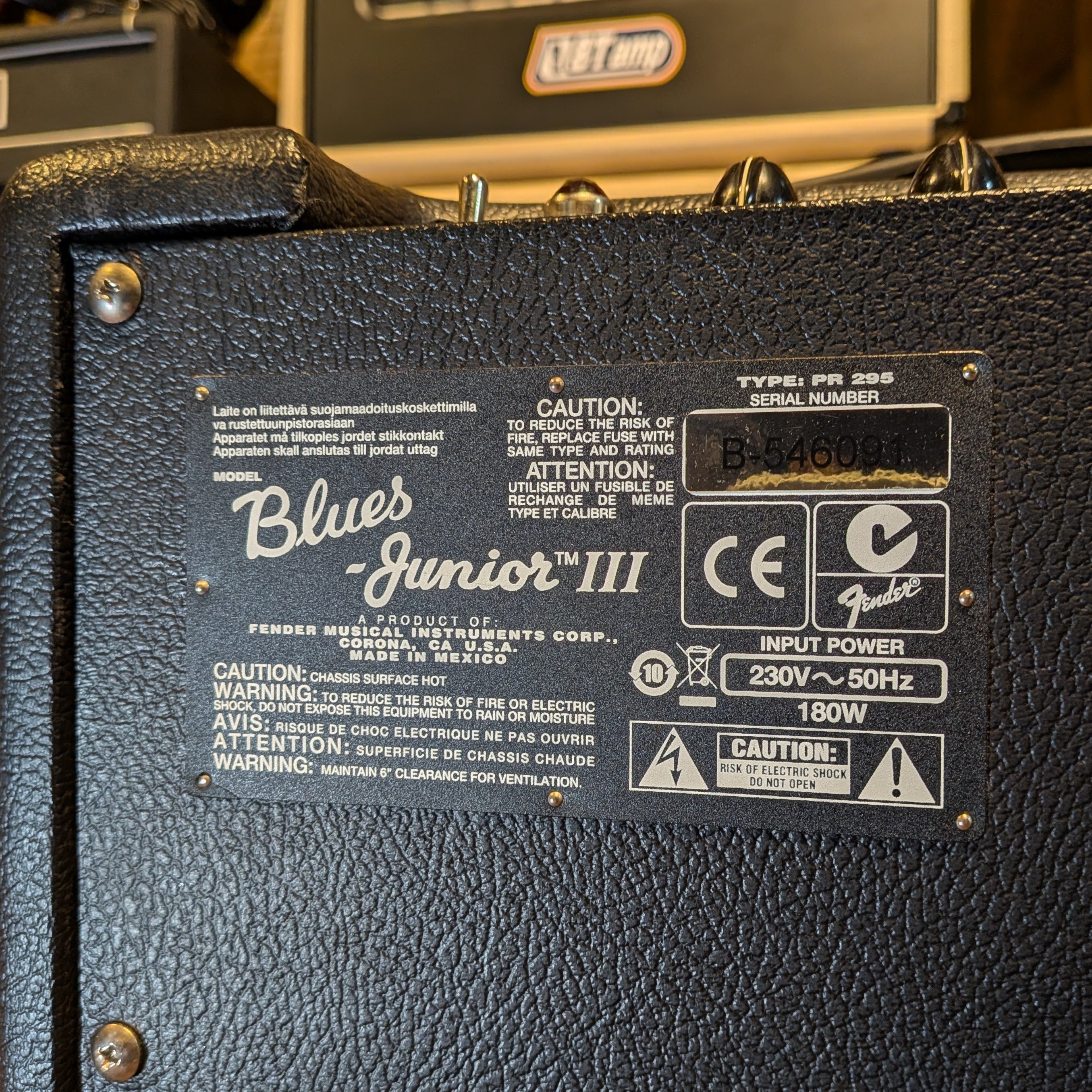 Fender Blues Junior III 15-Watt 1x12" Guitar Combo 2010 - 2017 - Black