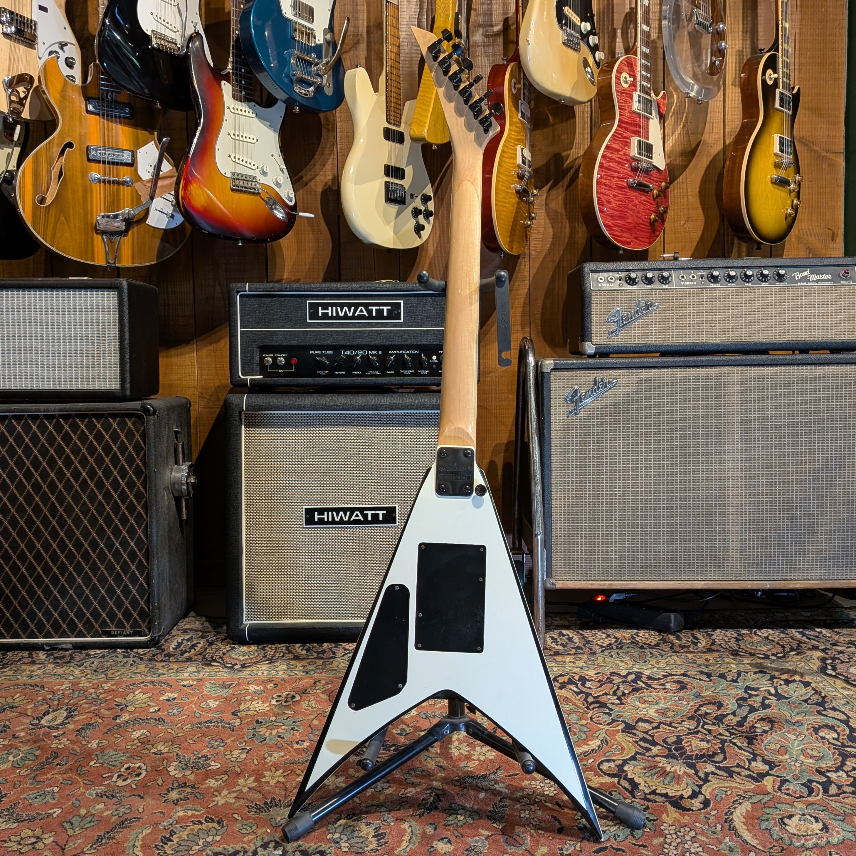 Jackson JS Series JS32 King V with Rosewood Fretboard 2014 - White with Black Bevels