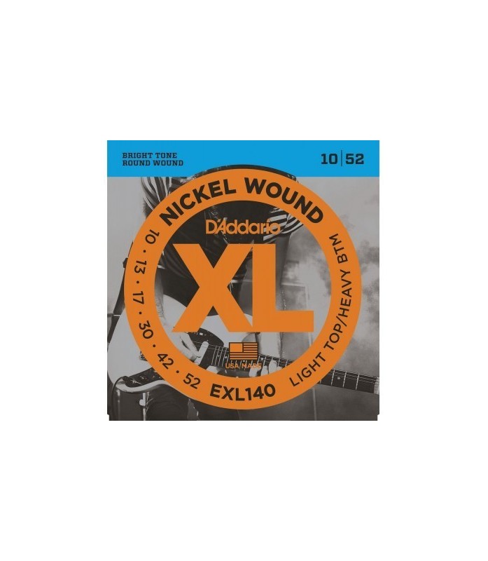 D'addario EXL140 Nickel Wound Electric Guitar Strings, Light Top/Heavy Bottom, 10-52