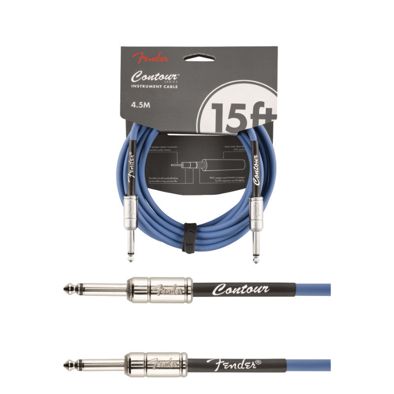 FENDER CÂBLE INSTRUMENT SÉRIE CONTOUR LAKE PLACID BLUE (4.5m)