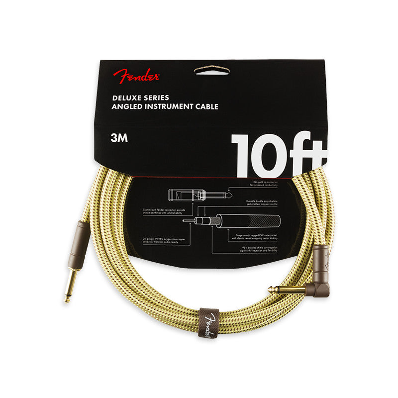 FENDER DELUXE SERIES INSTRUMENT CABLE STRAIGHT/ANGLE (3m) TWEED