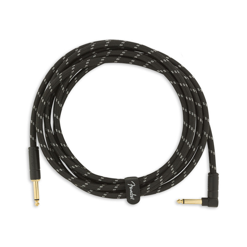 FENDER DELUXE SERIES INSTRUMENT CABLE STRAIGHT/ANGLE (3m) BLACK TWEED