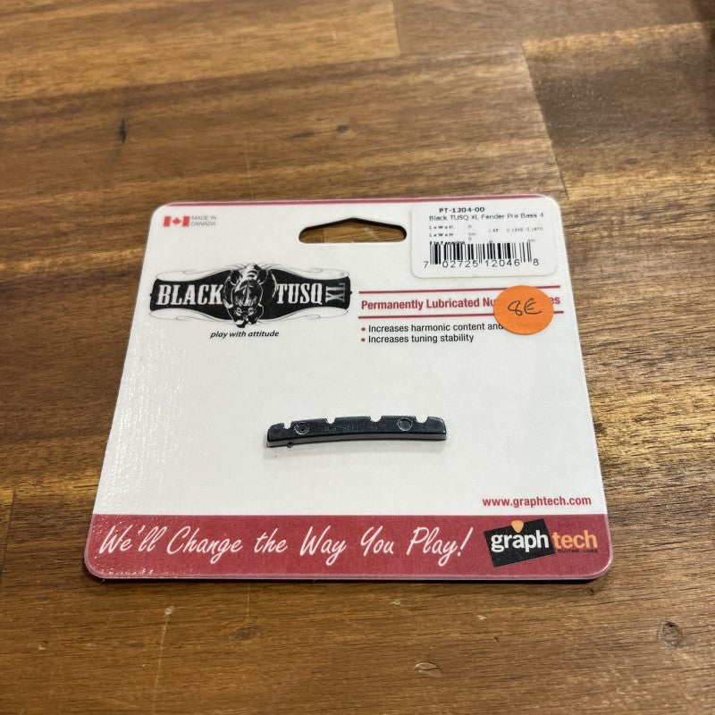Graph Tech PT-1204-00 BLACK TUSQ XL 1-1/4" E-to-G Slotted Precision Bass-Style