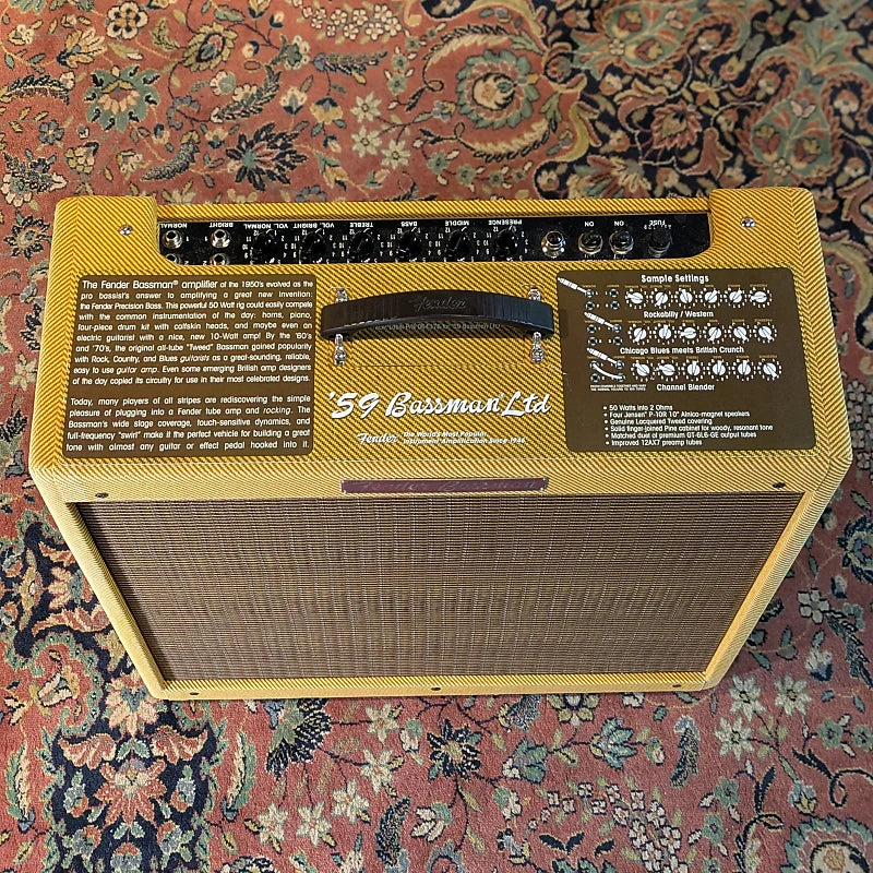 Fender '59 Bassman LTD Reissue 45-Watt 4x10" Guitar Combo - Lacquered Tweed