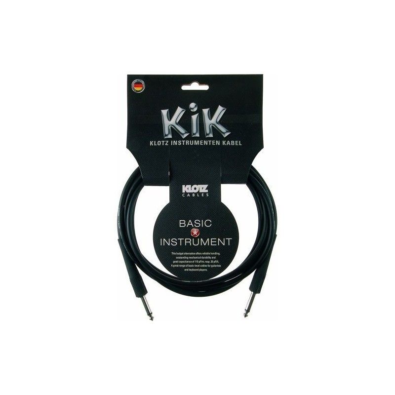 Kik by Klotz Câble Instrument Noir 6m