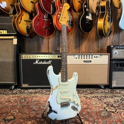 Fender Custom Shop 62' Stratocaster "Namm 2015" Sonic Blue Over Black Heavy Relic Fender - 5