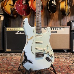 Fender Custom Shop 62' Stratocaster "Namm 2015" Sonic Blue Over Black Heavy Relic Fender - 6