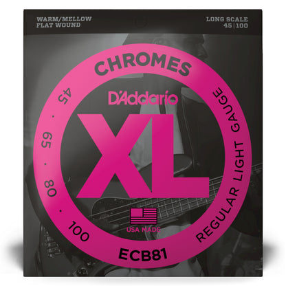 D'Addario Cordes pour basse D'Addario ECB81, Light, 45-100, cordes longues