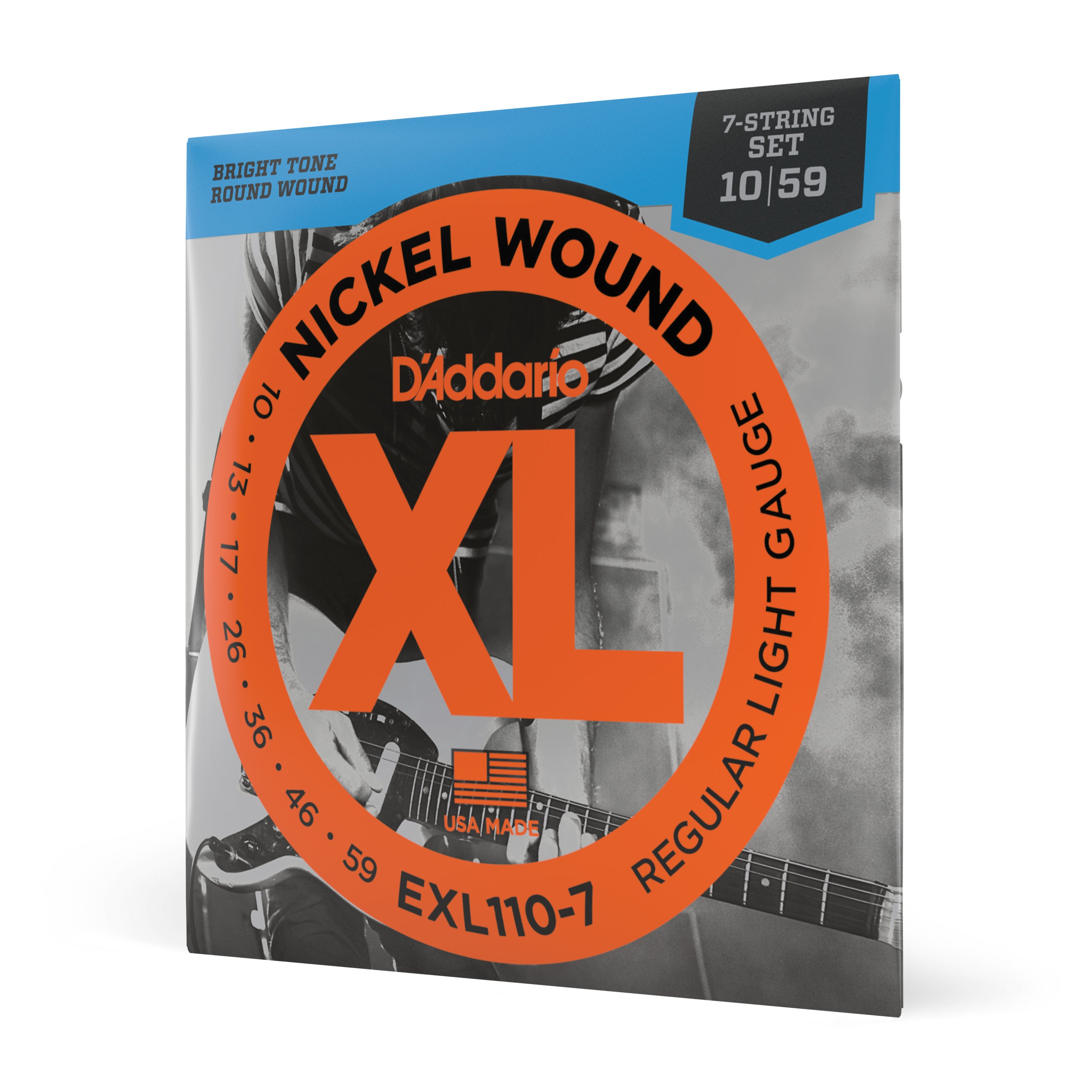 D'addario EXL110-7 Nickel Wound 7 Strings Electric Guitar , Regular Light, 10-59