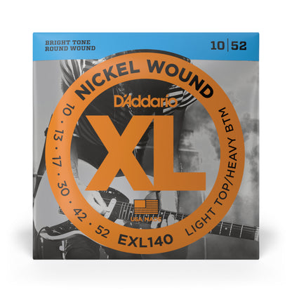 D'addario EXL140 Nickel Wound Electric Guitar Strings, Light Top/Heavy Bottom, 10-52