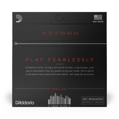 D'addario NYXL1052 Nickel Wound Electric Guitar Strings, Light Top / Heavy Bottom, 10-52