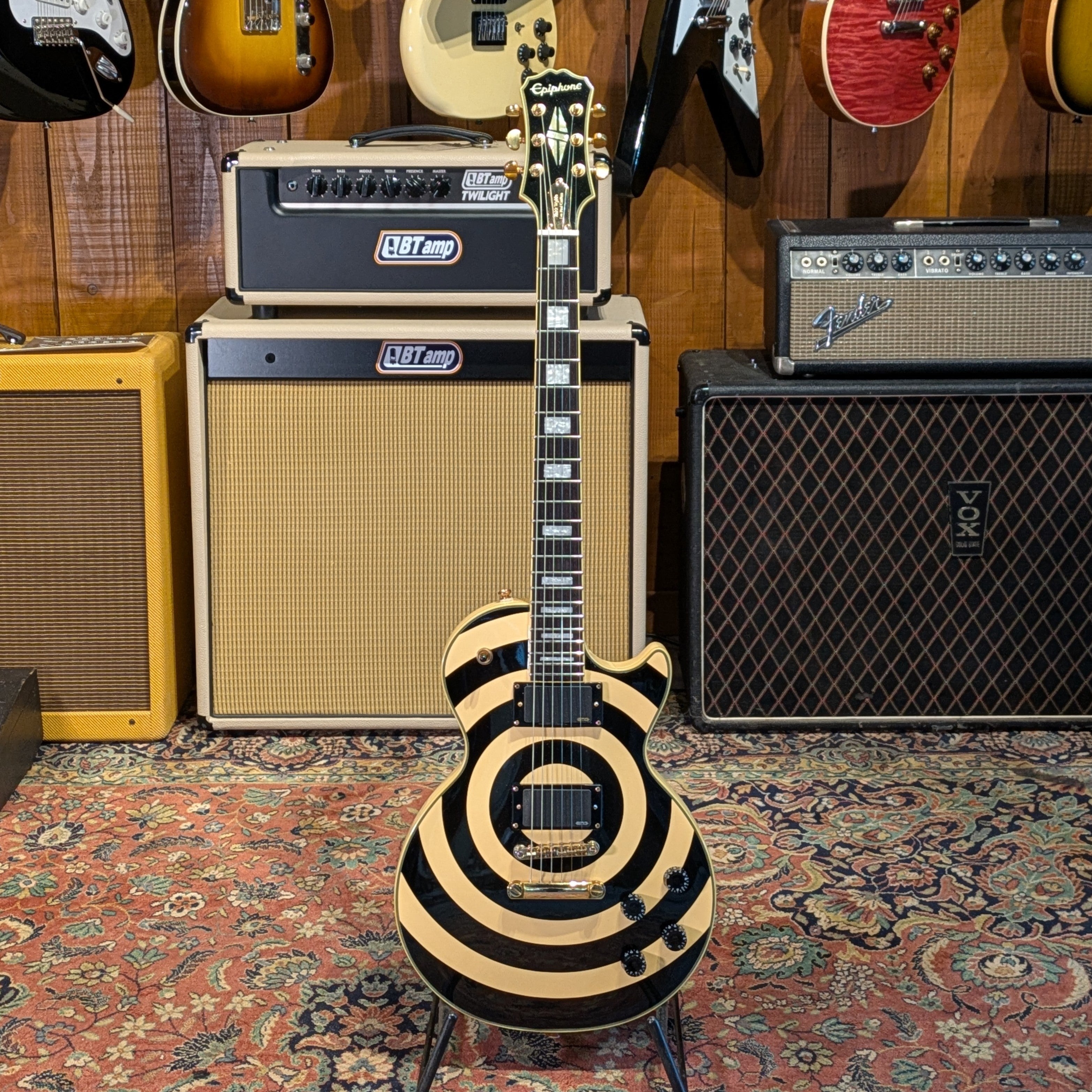 Epiphone Zakk Wylde Signature Les Paul Custom 2013 - Antique Ivory with Bullseye