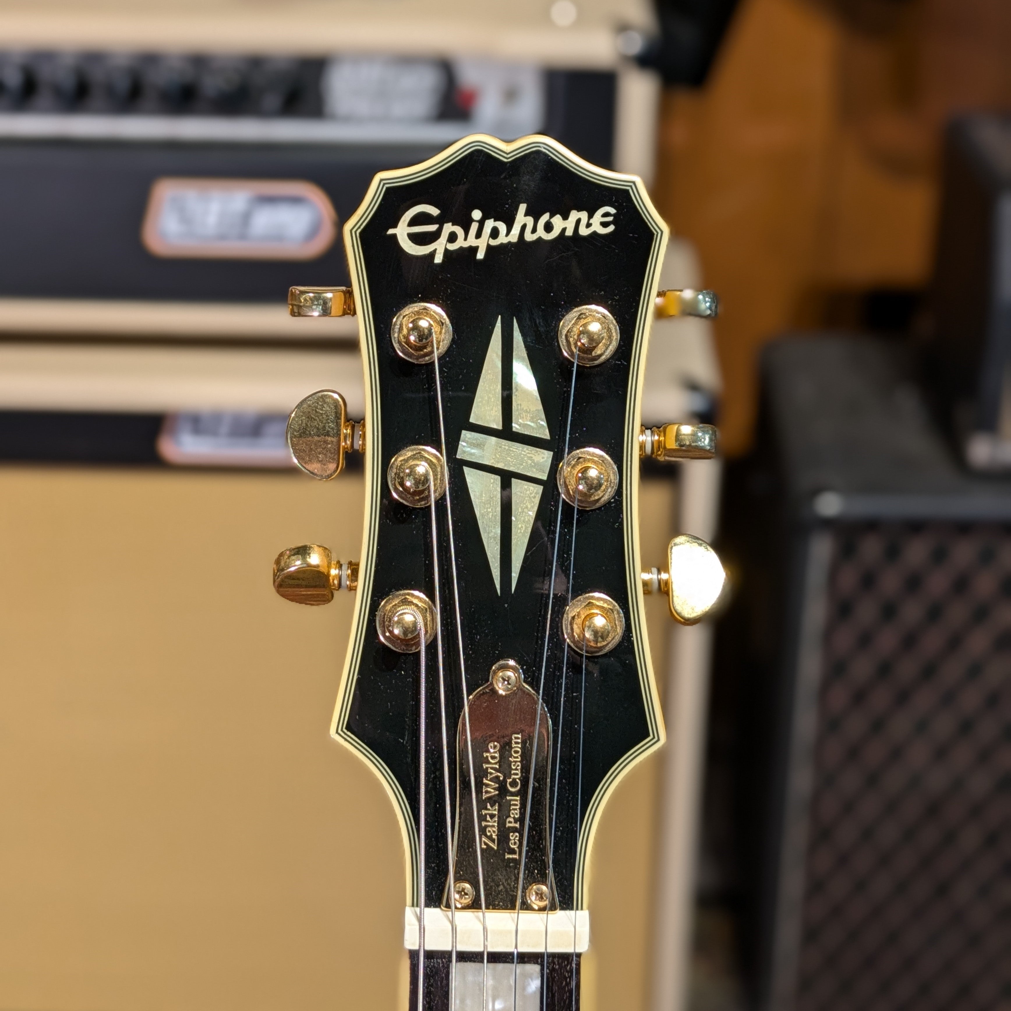 Epiphone Zakk Wylde Signature Les Paul Custom 2013 - Antique Ivory with Bullseye