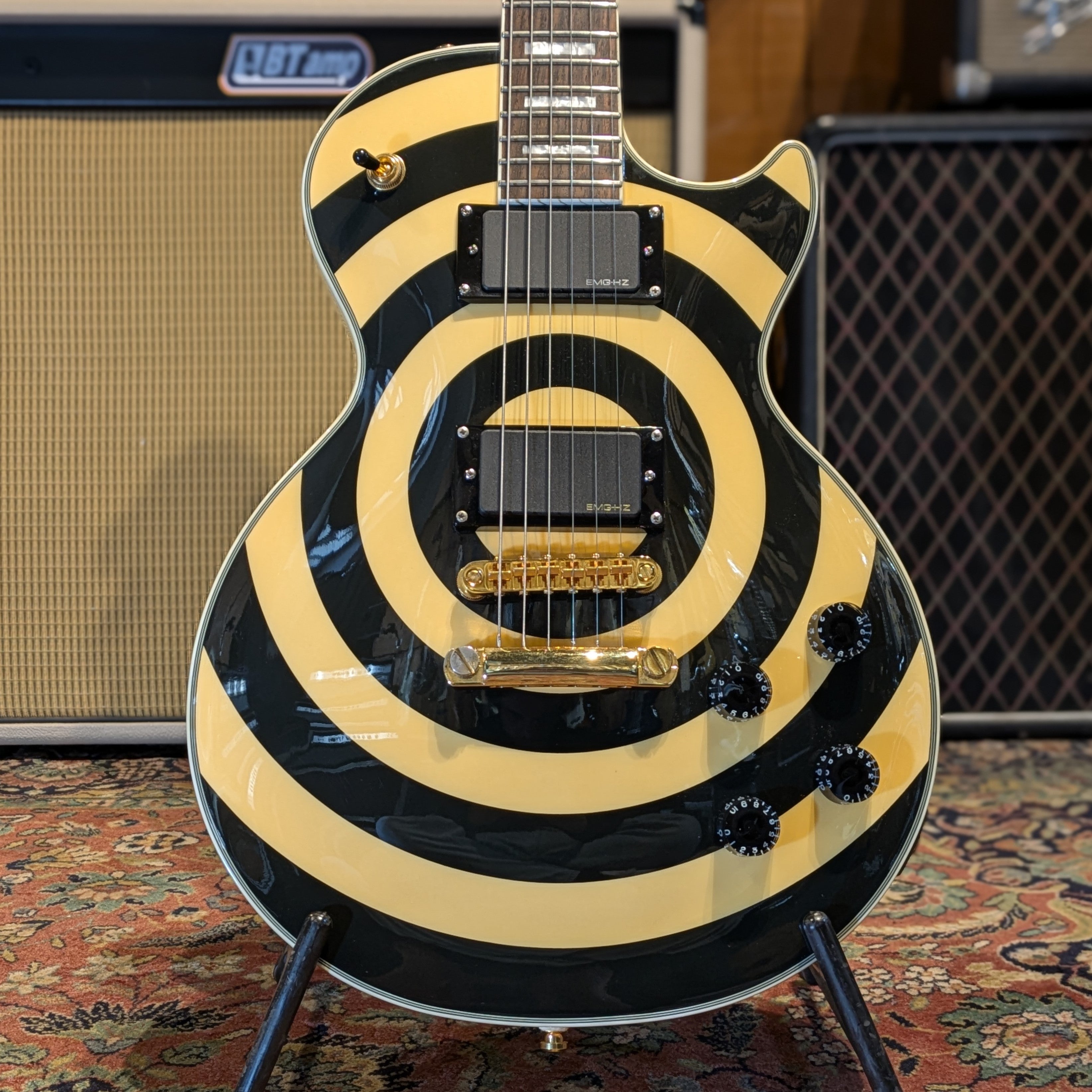 Epiphone Zakk Wylde Signature Les Paul Custom 2004 - Antique Ivory with Bullseye