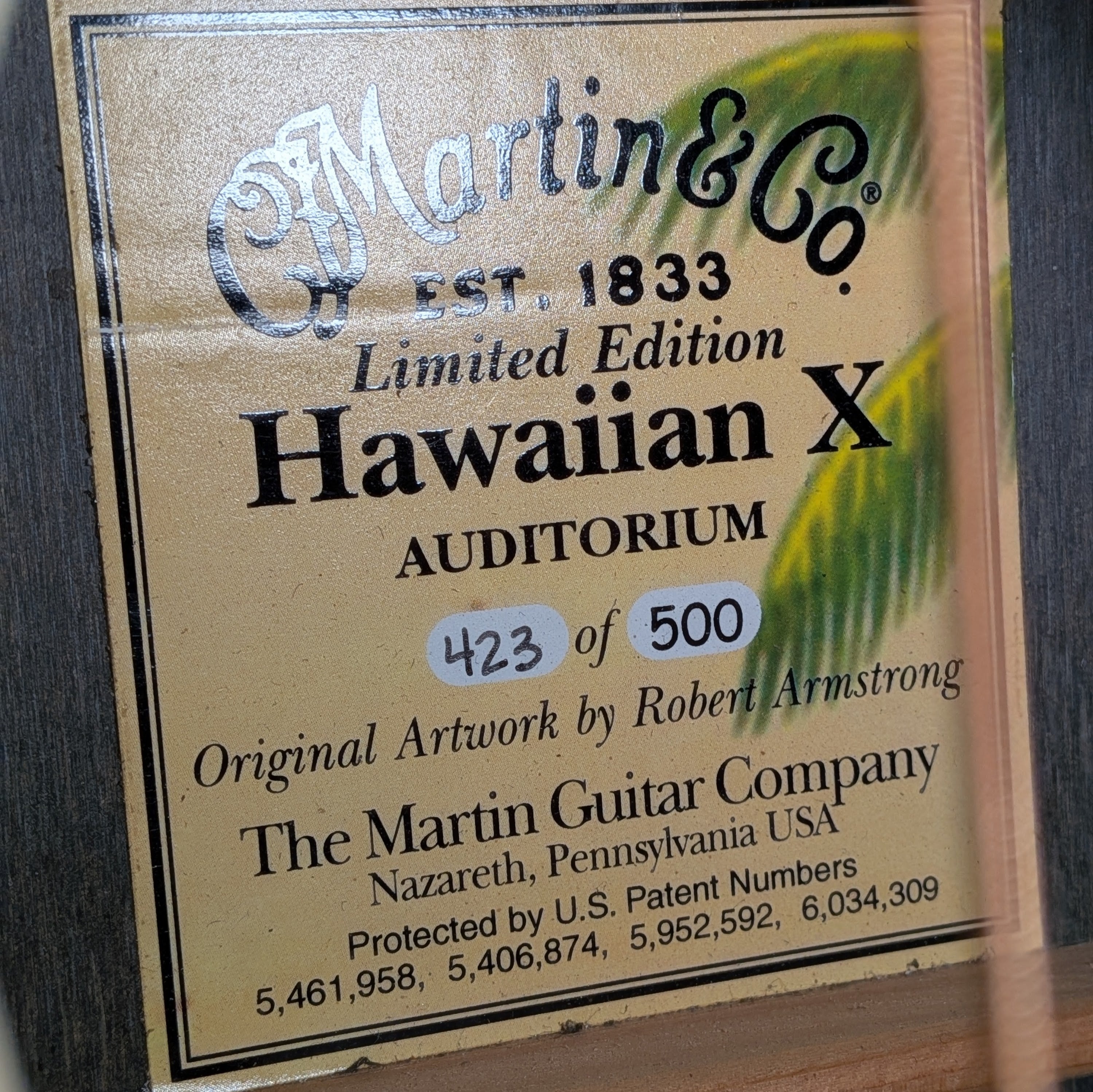 Martin Hawaiian X Limited Edition Auditorium 423 of 500 2022 - Robert Armstrong Artwork