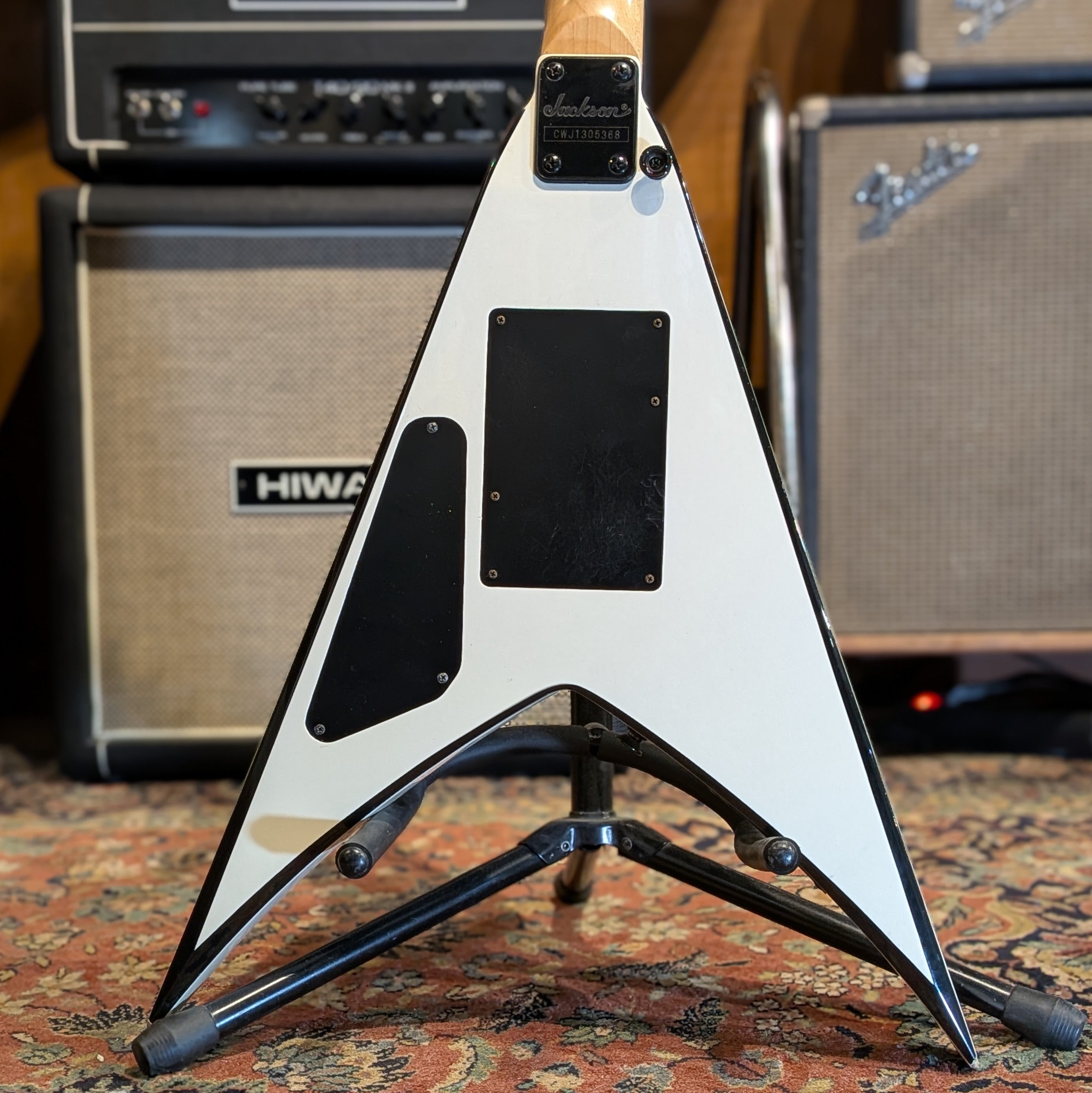 Jackson JS Series JS32 King V with Rosewood Fretboard 2014 - White with Black Bevels