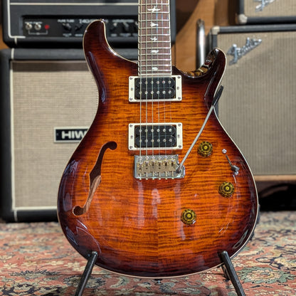 PRS SE Custom 24 Semi-Hollow Piezo 2025 - Orange Tiger Smokeburst