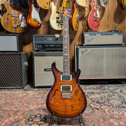 PRS SE Custom 24 Semi-Hollow Piezo 2025 - Orange Tiger Smokeburst