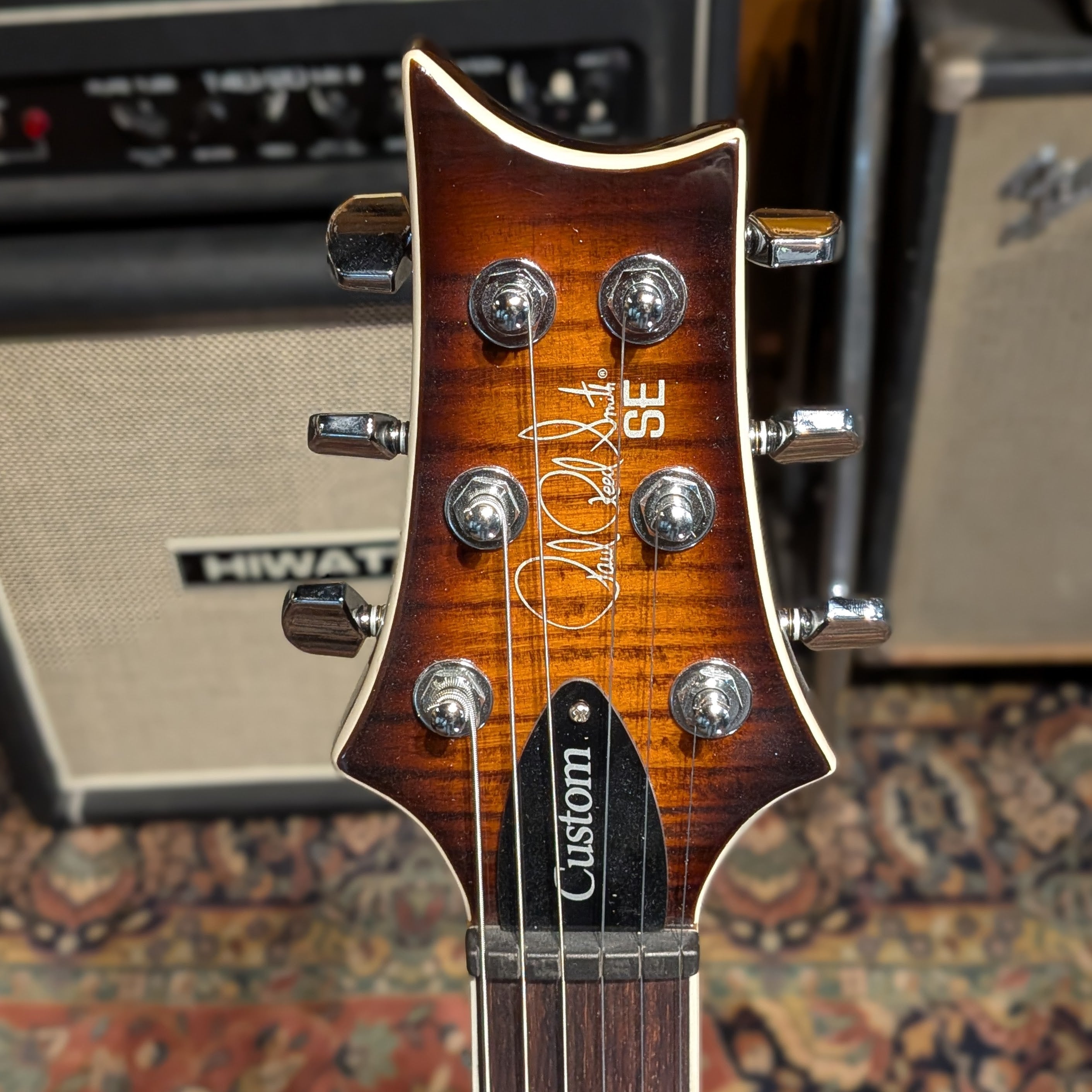 PRS SE Custom 24 Semi-Hollow Piezo 2025 - Orange Tiger Smokeburst
