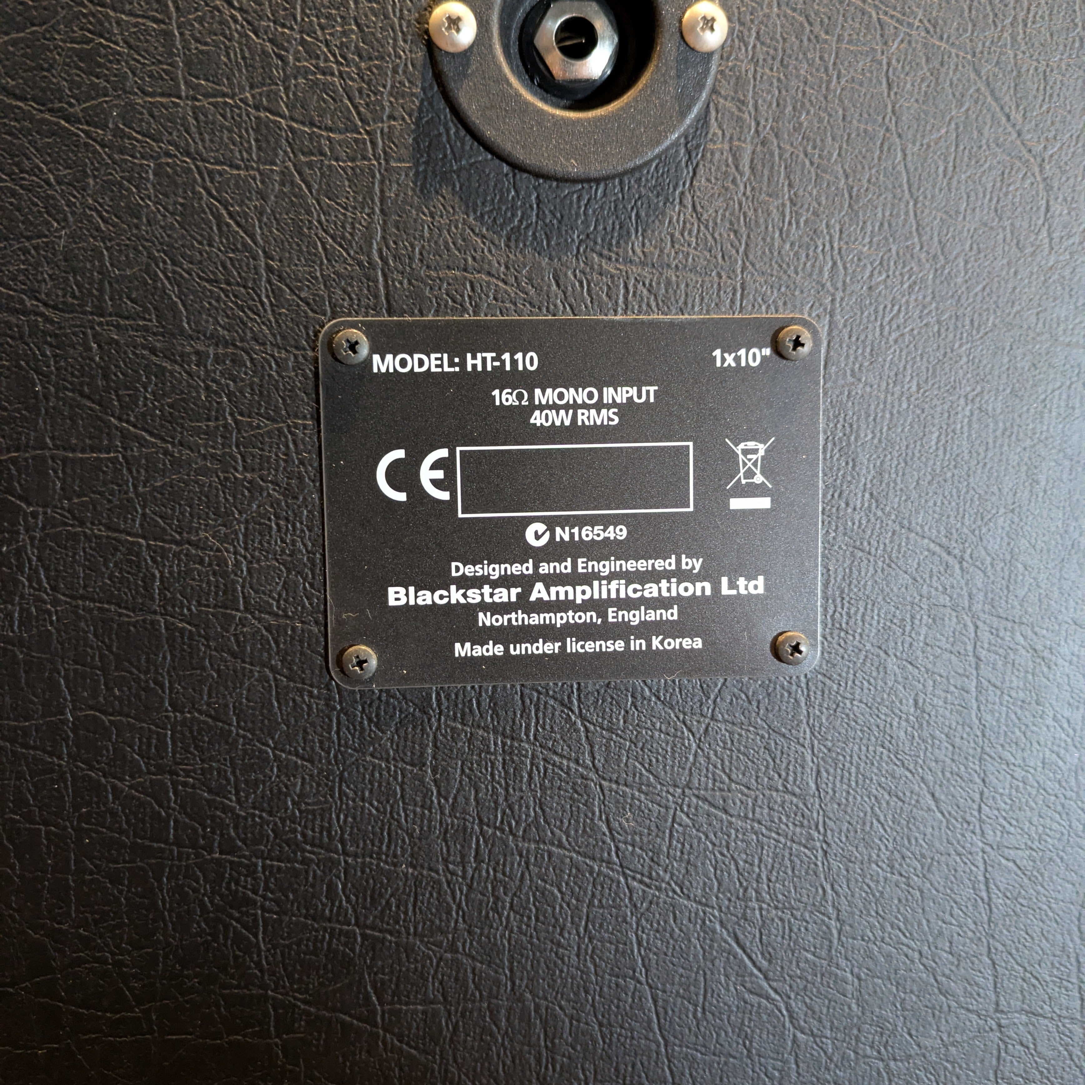 Blackstar HT-1RH 1-Watt Guitar Amp Head + Blackstar HT-110 Cabinet