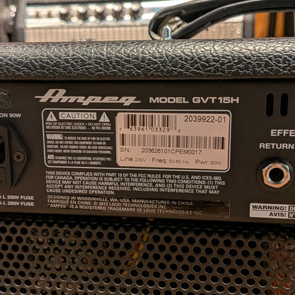 Ampeg Model GVT15H 15-Watt Tube Guitar Amp Head - Black