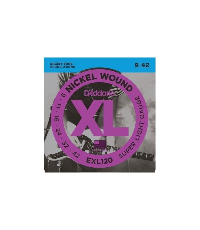 D'addario EXL120 Nickel Wound Electric Guitar Strings, Super Light, 9-42
