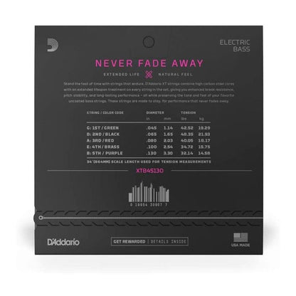 D'ADDARIO XT BASS NICKEL PLATED STEEL LONG SCALE, REGULAR LIGHT 45-130