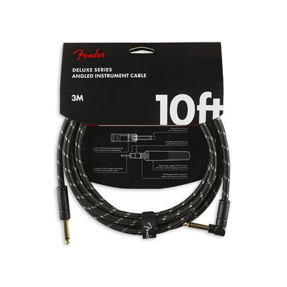 FENDER DELUXE SERIES INSTRUMENT CABLE STRAIGHT/ANGLE (3m) BLACK TWEED