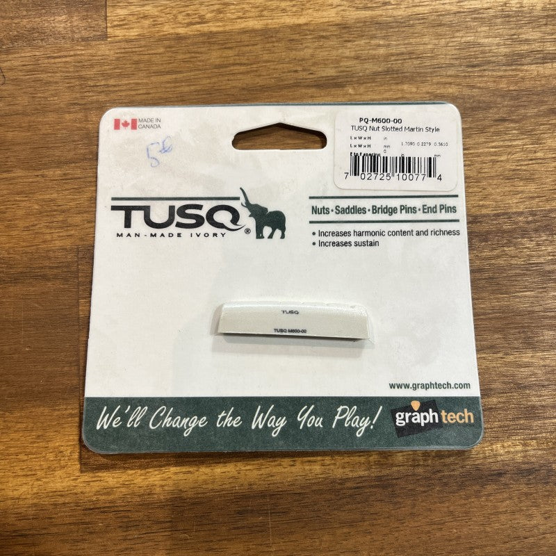 Graph Tech PQ-M600-00 TUSQ 1-3/8" E-to-E Martin-Style Slotted Acoustic Guitar Nut