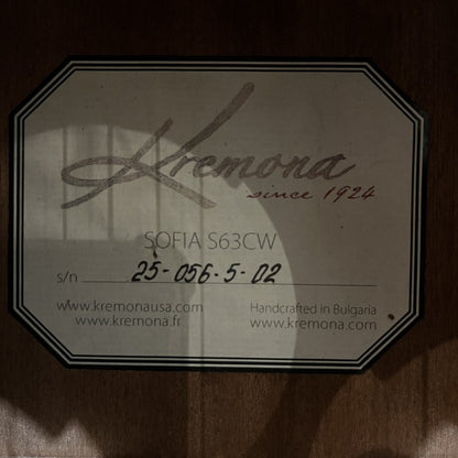 Kremona Sofia S63CW with Electronics 2010s - Natural