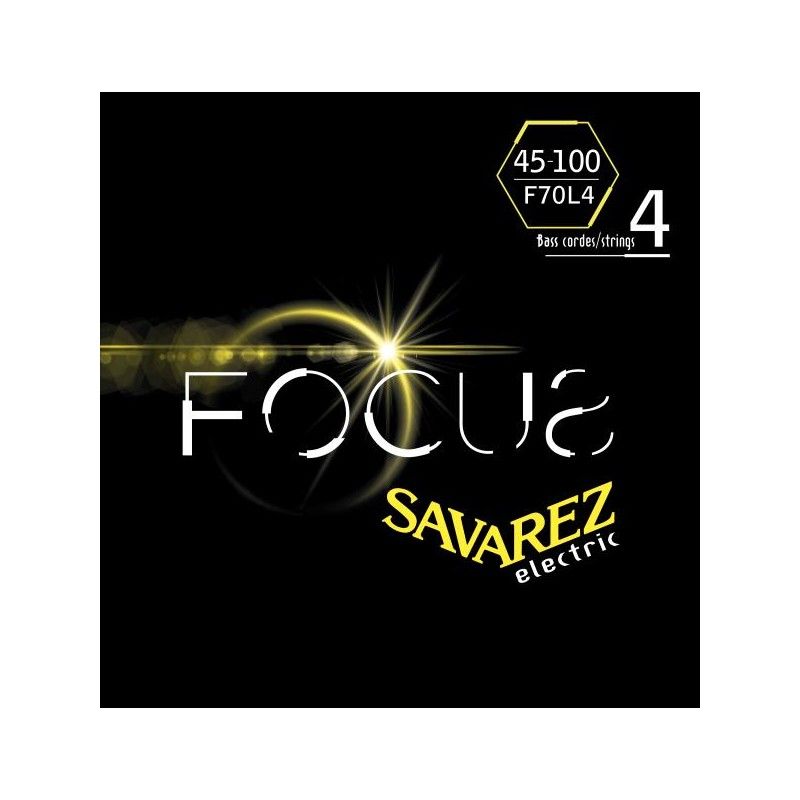 Savarez Focus F70L4 Jeu de 4 cordes pour Basse Tirant 45-100